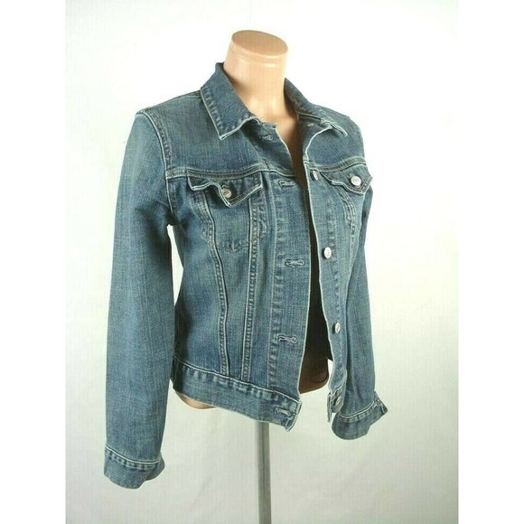 Size S GAP Stretch Denim Trucker Jean Jacket Blue Vintage - Picture 1 of 6